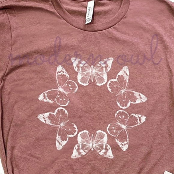 Pink Butterfly Shirt! S, M, L Sizes! - Picture 2 of 9